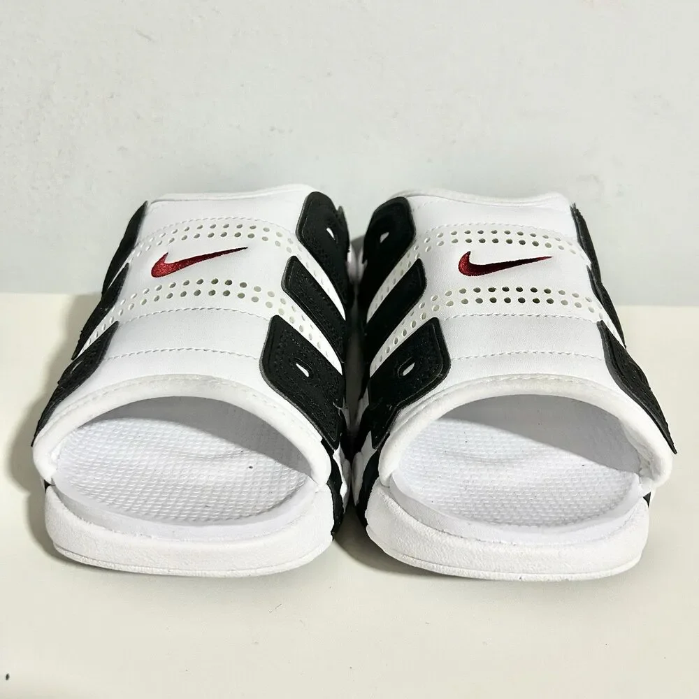Nike Air More Uptempo “White Black Red” Men’s Size 10 Cushioned Lifestyle Slides